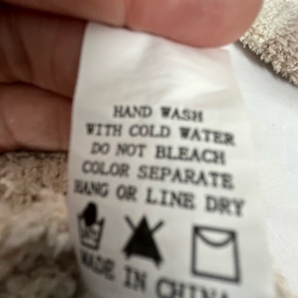 Altar’d State Teddy Bear Sweater Cropped Size L Cream With Striped Sleeves Soft - Picture 5 of 11